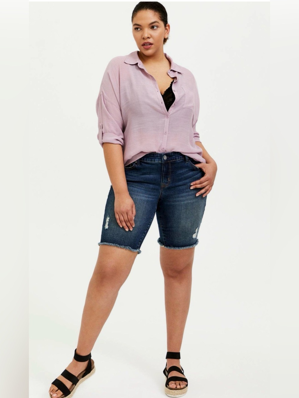 Torrid Lindsay drop shoulder button down blouse